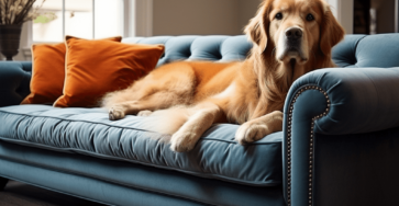 фото собака на диване